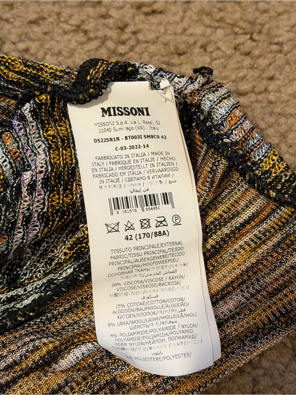 Missoni Spring 2022 Multicolor Zigzag & Stripe Long-Sleeve Knit Top - Picture 8 of 8